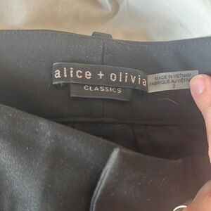 Alice + Olivia Black Dress pants with front slit - size 2